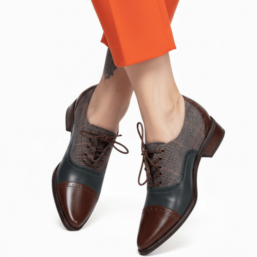 Sapato Bico Fino Xadrez Príncipe de Gales ( Pronta-entrega )