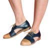 Sapato Oxford Feminino Aberto Azul e Marrom 2 Oxford Boutique