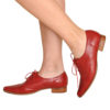 Sapato Oxford Feminino Bico Fino vermelho calcado Oxford Boutique
