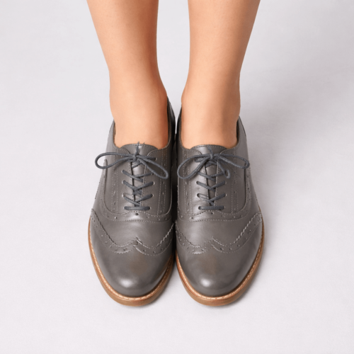 Sapato Oxford Feminino Cinza