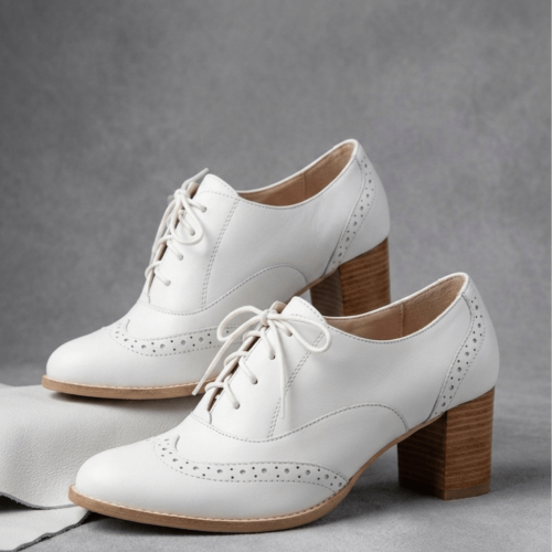 Oxford Clássico Branco Oxford Boutique Salto 5