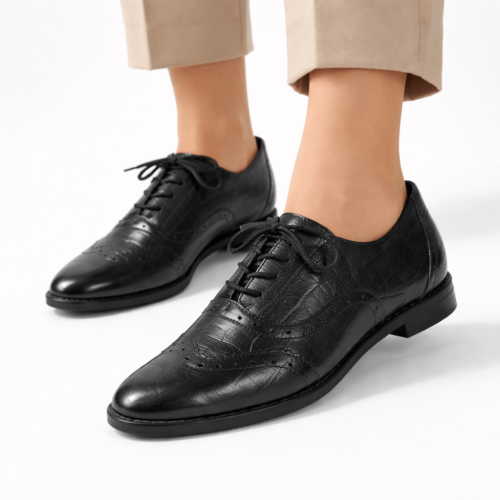 Sapato Oxford Croco Preto