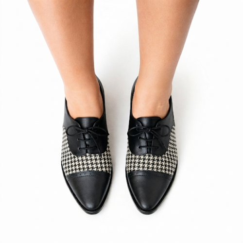 Oxford Bico Fino Pied Poule ( Pronta-entrega )